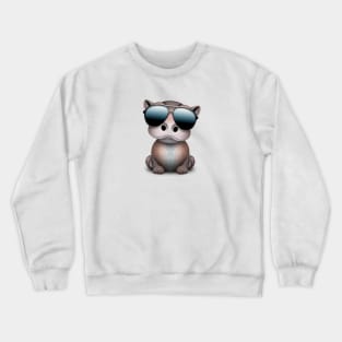 Cute Baby Hippo Wearing Sunglasses Crewneck Sweatshirt